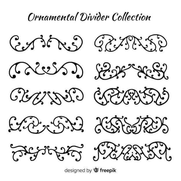 Creative hand drawn ornament divider pack