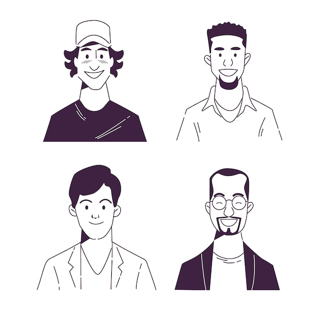 Free vector creative hand drawn profile icons collection