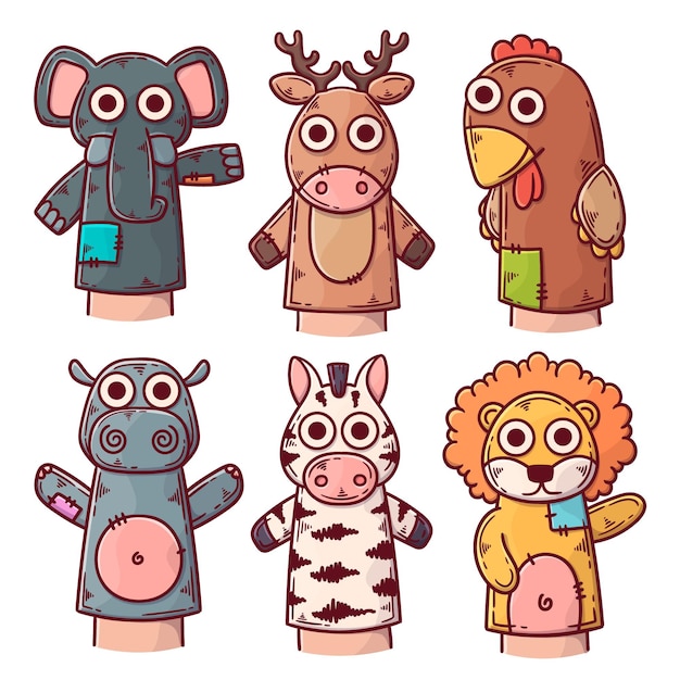 Free vector creative hand puppets collection