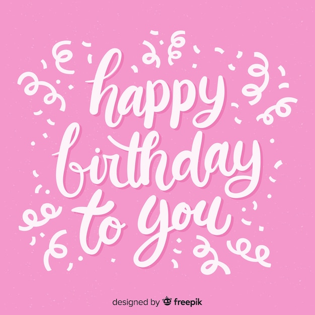 Free vector creative happy birthday lettering background