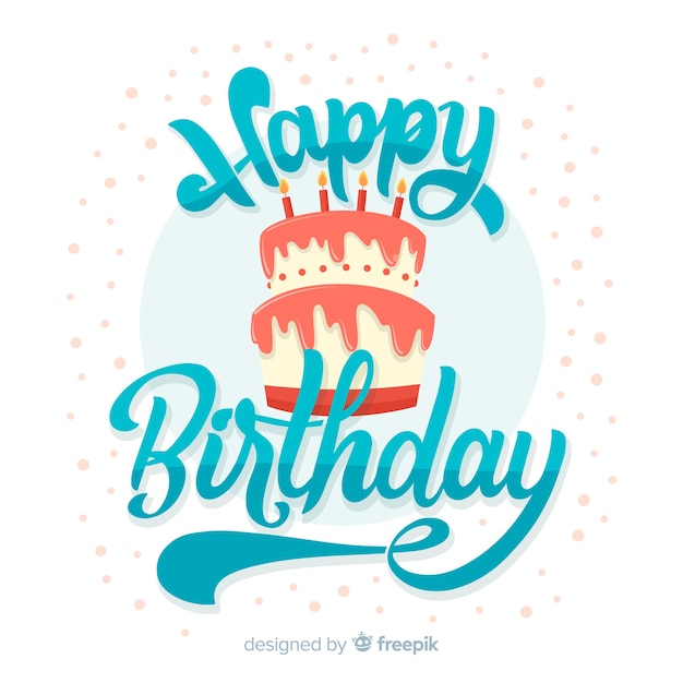 Free vector creative happy birthday lettering background