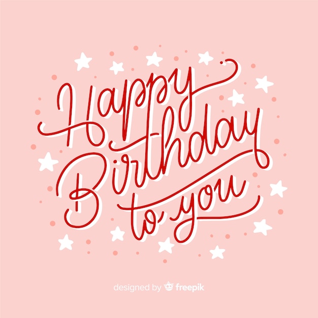 Creative happy birthday lettering background