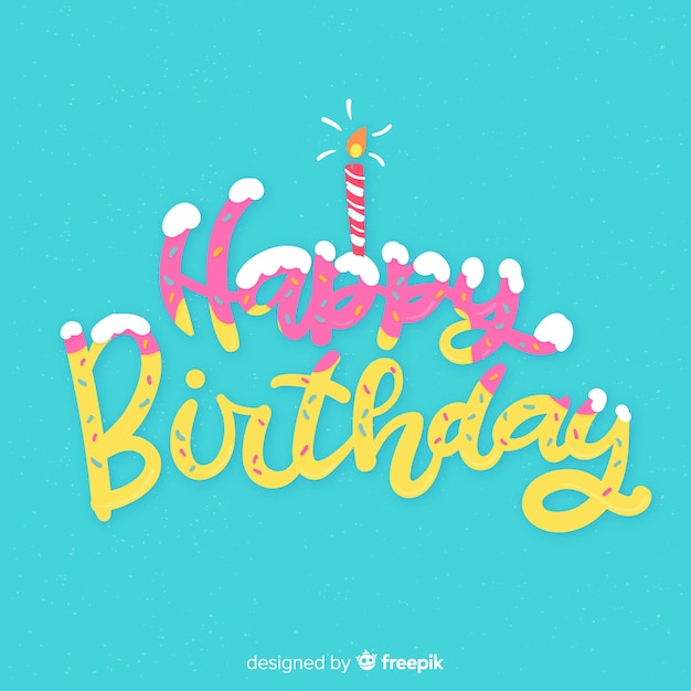 Free vector creative happy birthday lettering concept