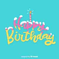 Free vector creative happy birthday lettering concept