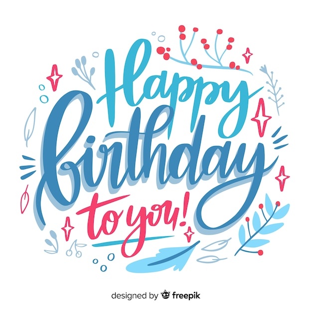 Free Vector | Creative happy birthday lettering concept