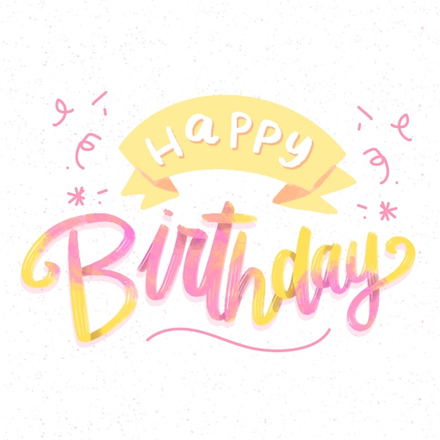 Free vector creative happy birthday lettering