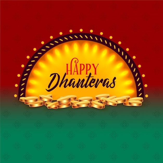 Creative happy dhanteras festival card greeting