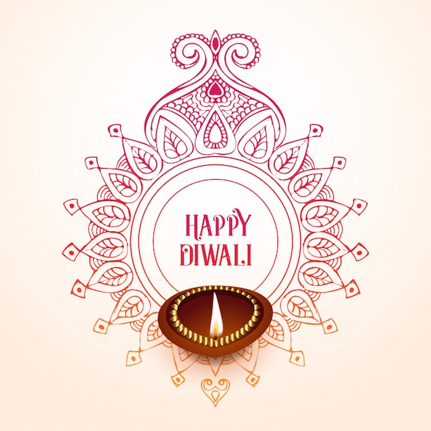 Free vector creative happy diwali background design