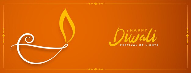 Creative happy diwali diya banner design