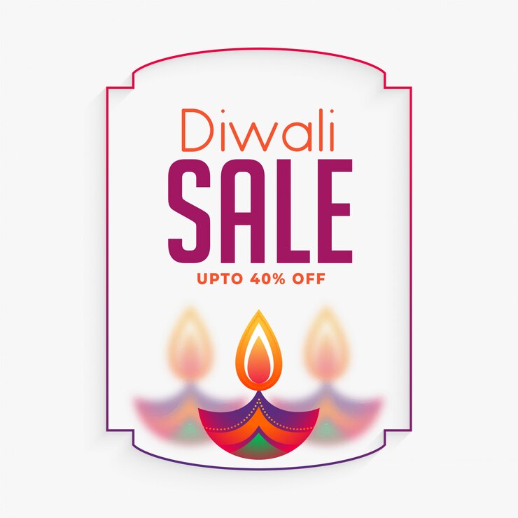 मुफ़्त वेक्टर creative happy diwali sale banner with colorful diya