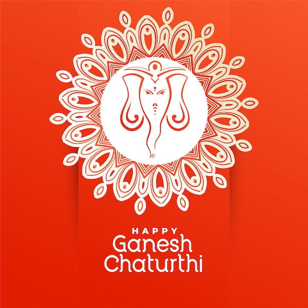 Vettore gratuito saluto felice creativo di festival di chaturthi di ganesh