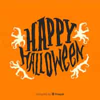 Vettore gratuito creativo felice lettering di halloween