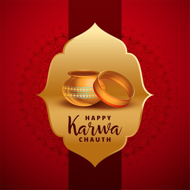 Free vector creative happy karwa chauth indian festival card