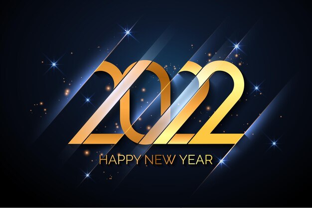 Creative happy new year background with a blue and gold numbers vector