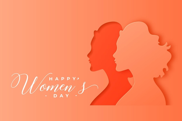 Free vector creative happy womens day card with papercut female face