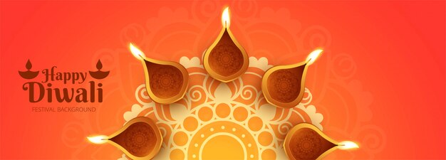 Free vector creative or header poster for shubh diwali