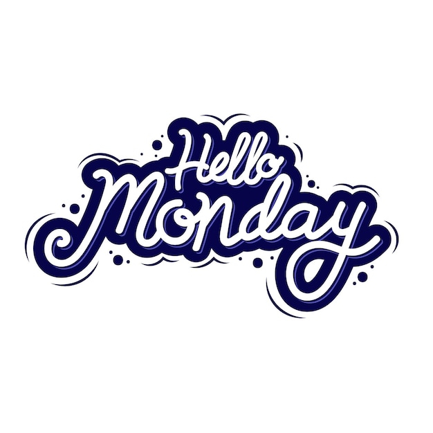 Бесплатное векторное изображение Креативная надпись hello monday