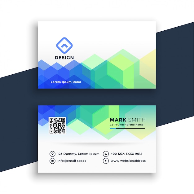 Free vector creative hexagonal business card design template