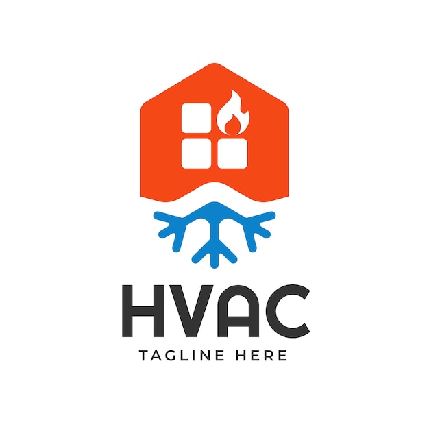 Бесплатное векторное изображение Креативный шаблон логотипа hvac