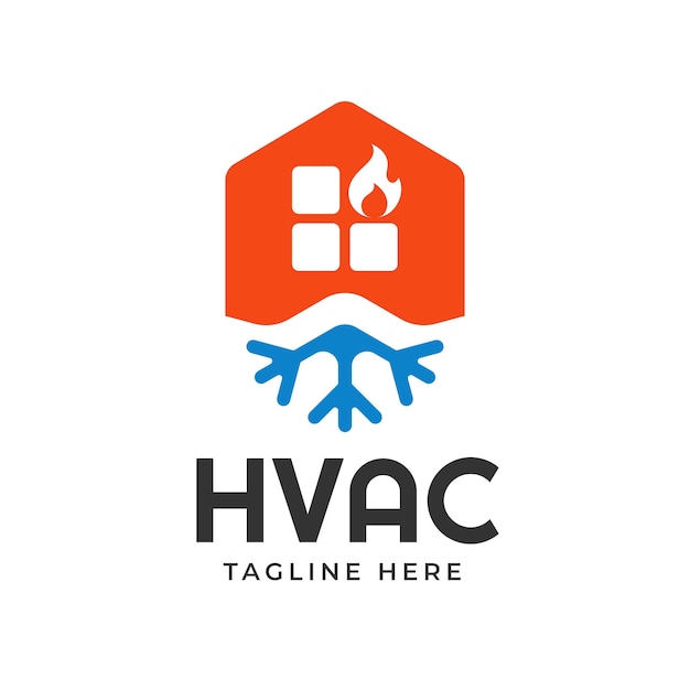 Vettore gratuito modello di logo hvac creativo