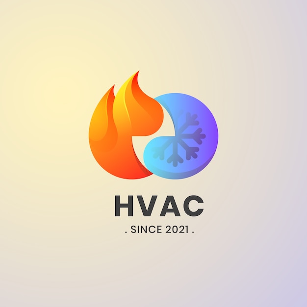 Креативный шаблон логотипа hvac