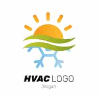 Vettore gratuito modello di logo hvac creativo