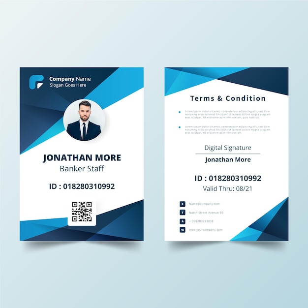 Creative id cards template with photo