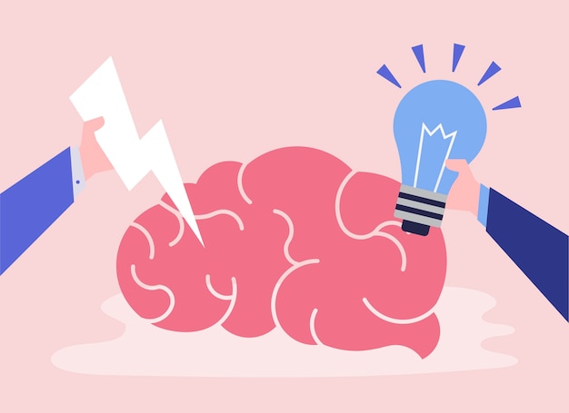 Free vector creative idea and thinking brain icon