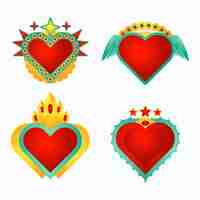 Free vector creative illustration of sacred heart set