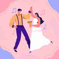 Free vector creative illustration of wedding couple