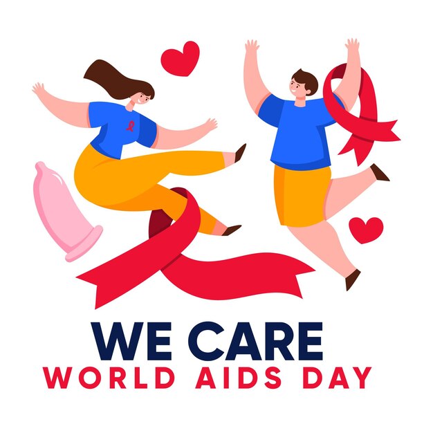 Творческая иллюстрация всемирного дня борьбы со СПИДом
