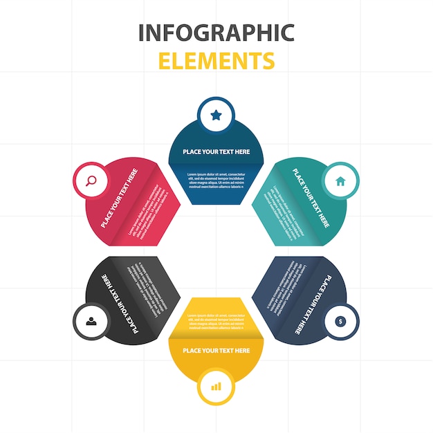 Colorato modello astratto business infographic