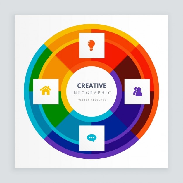 Free vector creative infographic colorful circle