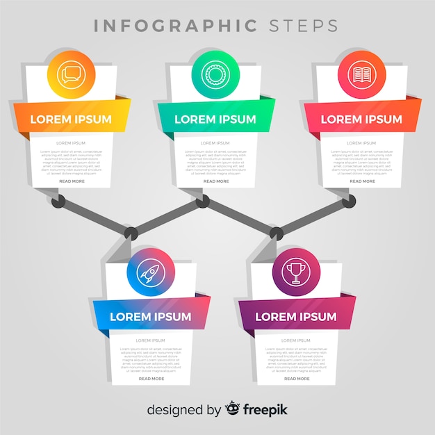 Creative infographic steps concept