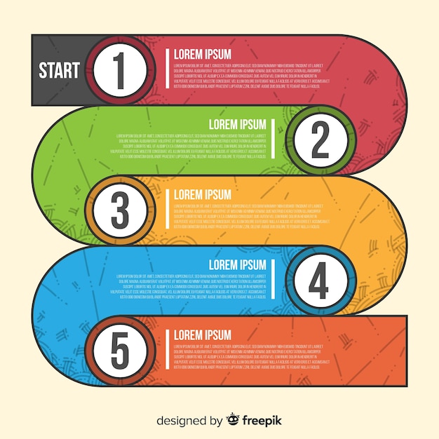 Vettore gratuito concetto di infografica creativa passi