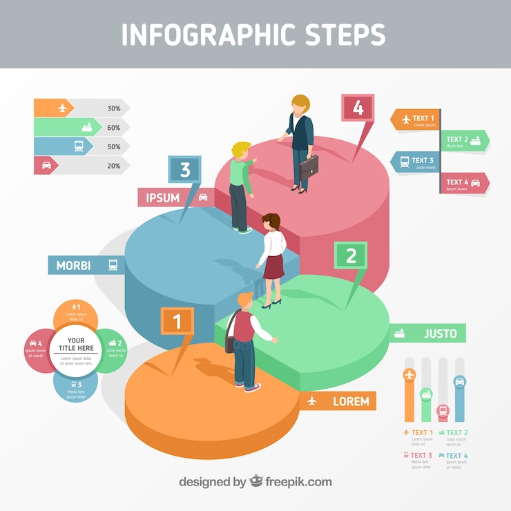 Free Vector creative infographic steps design