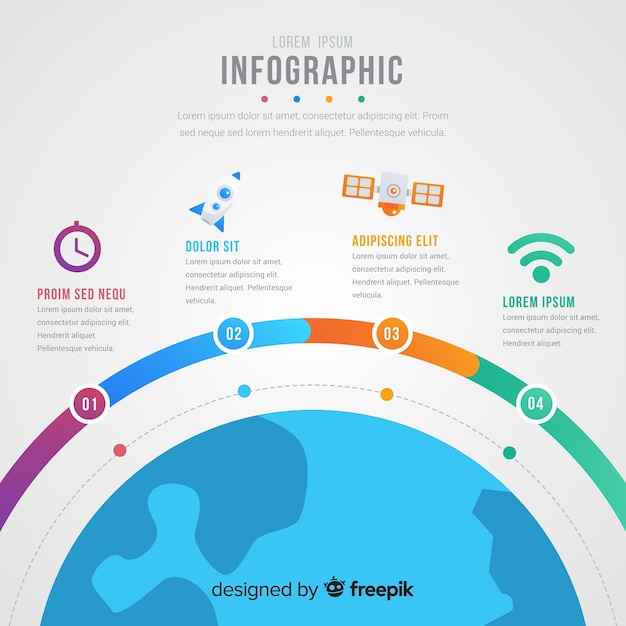 Free vector creative infographic steps design