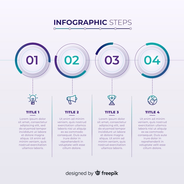 Бесплатное векторное изображение Дизайн творческих инфографических шагов