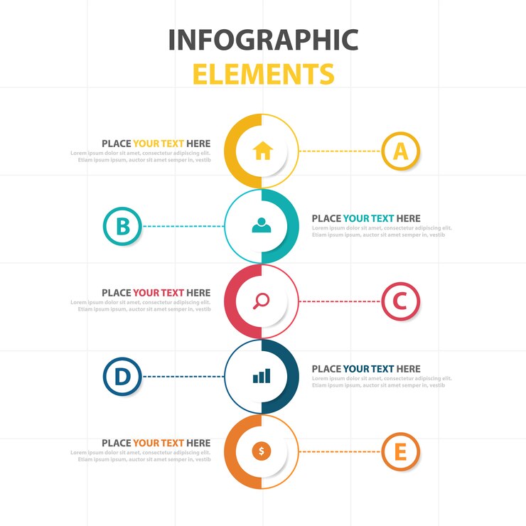 Creative infographic template with space for text