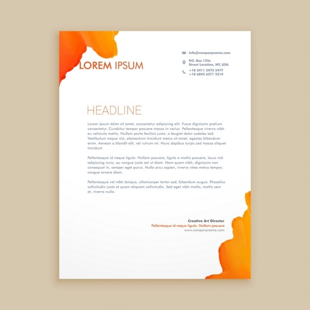 Free vector creative ink design letterhead