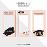 Vettore gratuito modello di storie di instagram creativi