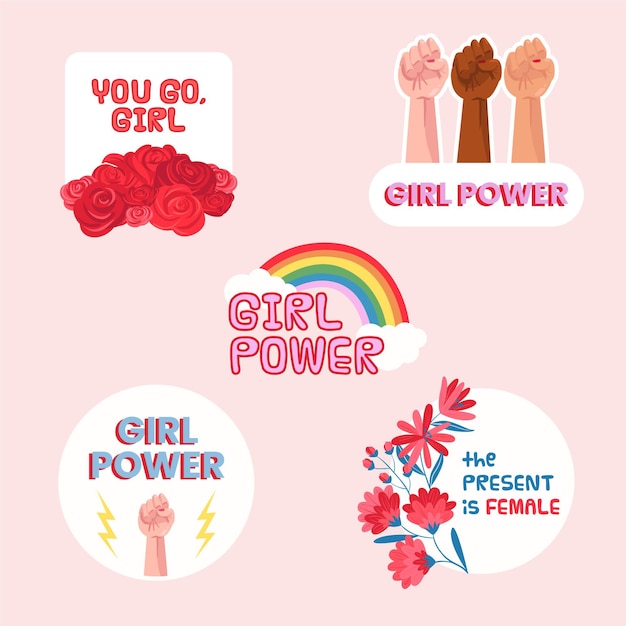 Free vector creative international women's day labels