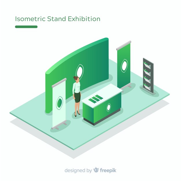 Creative isometric stand exhibition design
