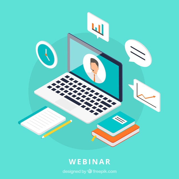 Creative isometric webinar design