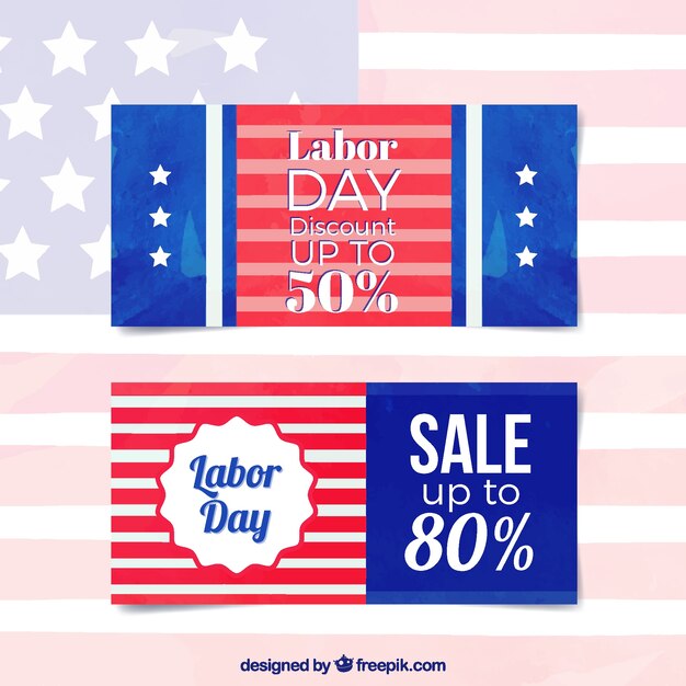 Free vector creative labor day sale banners