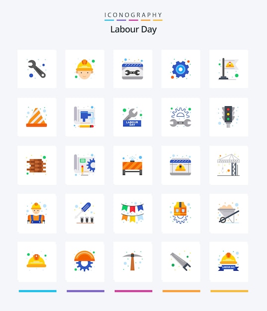 Creative Labour Day 25 Flat icon pack Such As labor communist maintenance labour gear