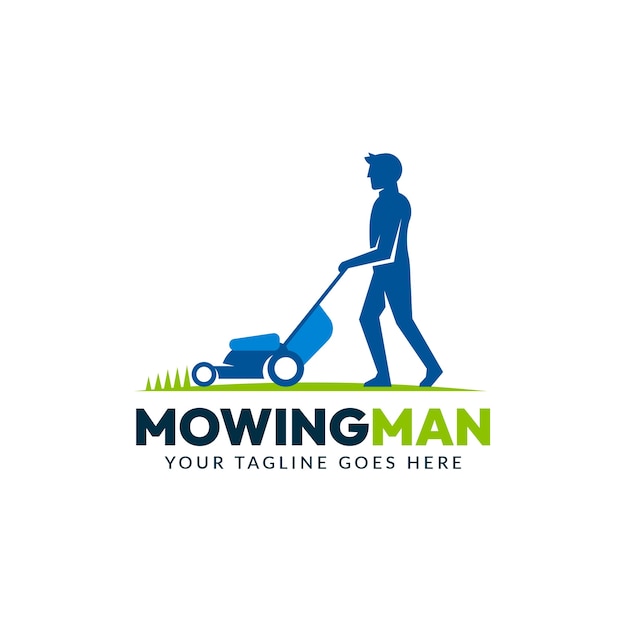 Creative lawn mower logo
