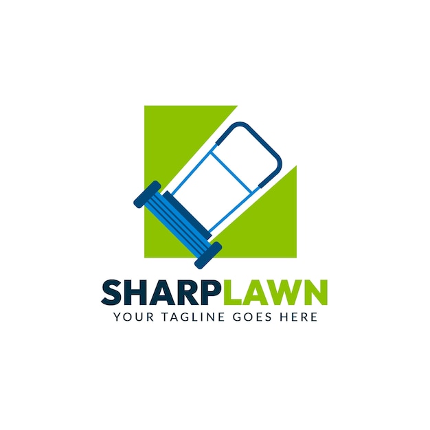 creative lawn mower logo