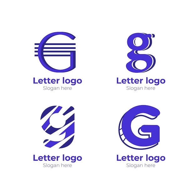 Креативные шаблоны логотипа буква g Бесплатные векторы