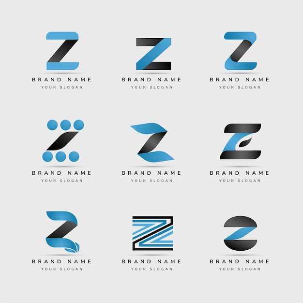 Креативные шаблоны логотипов буква z